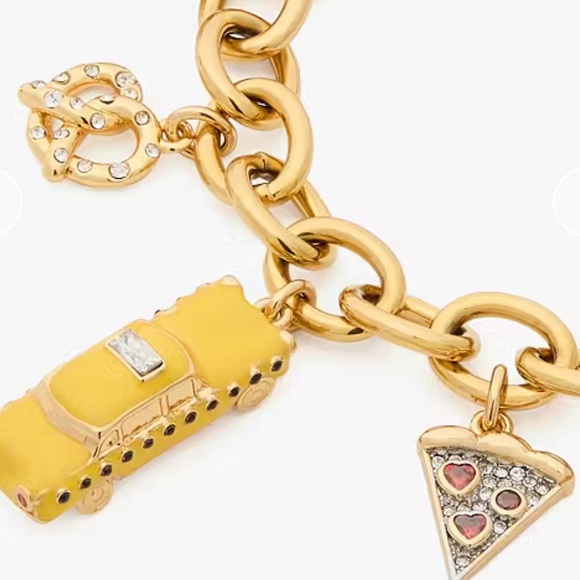 NEW kate spade new york Hit The City Charm NYC Gold Tone Bracelet 7.25”-8.75” - Picture 3 of 15